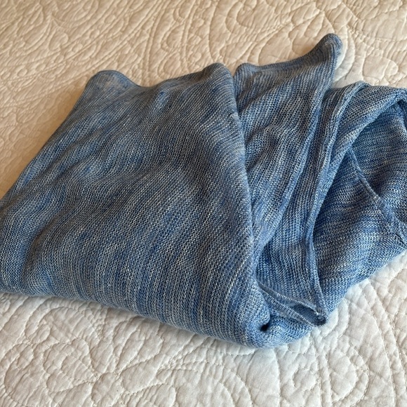 Eileen Fisher Asymmetrical Top Women’s Large Italian Blue Lagenlook Coastal Flaw - Picture 16 of 16